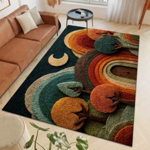 Tapete Grande Boêmio Colorido para Sala e Quarto - Decoração Moderna