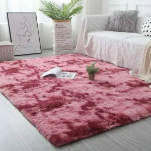 Tapete de Veludo Luxuoso Antiderrapante para Quarto e Sala - VERMELHO, 120X200CM