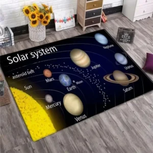 Tapete Sistema Solar Antiderrapante para Sala e Quarto Infantil - Cor 6, 50x80cm