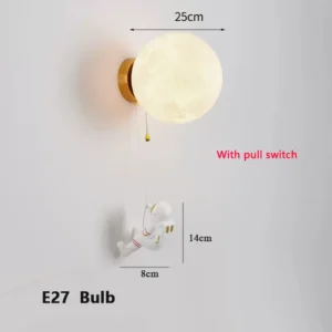 Luminária de Parede Astronauta Criativa para Quarto Infantil - Branco quente (2700-3500K)