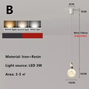 Cabeceira Minimalista com Luzes Pendentes para Quarto Infantil