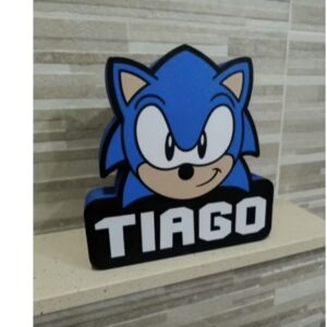 Luminária PERSONALIZADA Mickey ou SONIC ou outro personagem consulte - led impressão 3D - nome