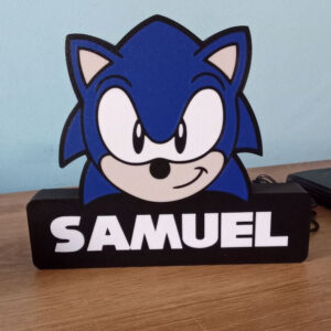 Luminária PERSONALIZADA Mickey ou SONIC ou outro personagem consulte - led impressão 3D - nome