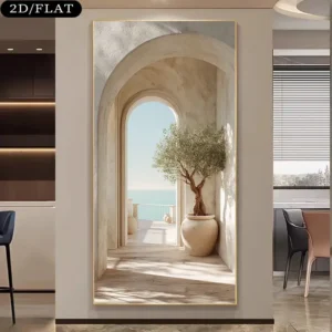 Impressão em Tela Sem Moldura - Arco de Oliveira Costeiro Mediterrâneo
