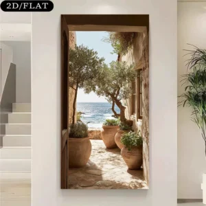 Quadro de Parede Moderno com Paisagem Costeira - Decoração Elegante