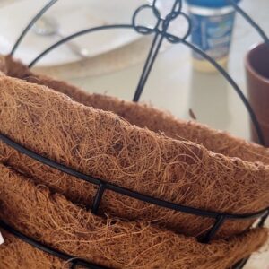 Kit 2 Peças Meio Vaso De Parede Fibra De Coco 20cm Arranjos Naturais PEQUENO