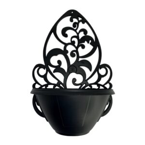 Kit 5 Vasos Arandelas Com Suporte Para Flores Suculentas E Plantas Vaso Meia Lua Para Parede - Preto