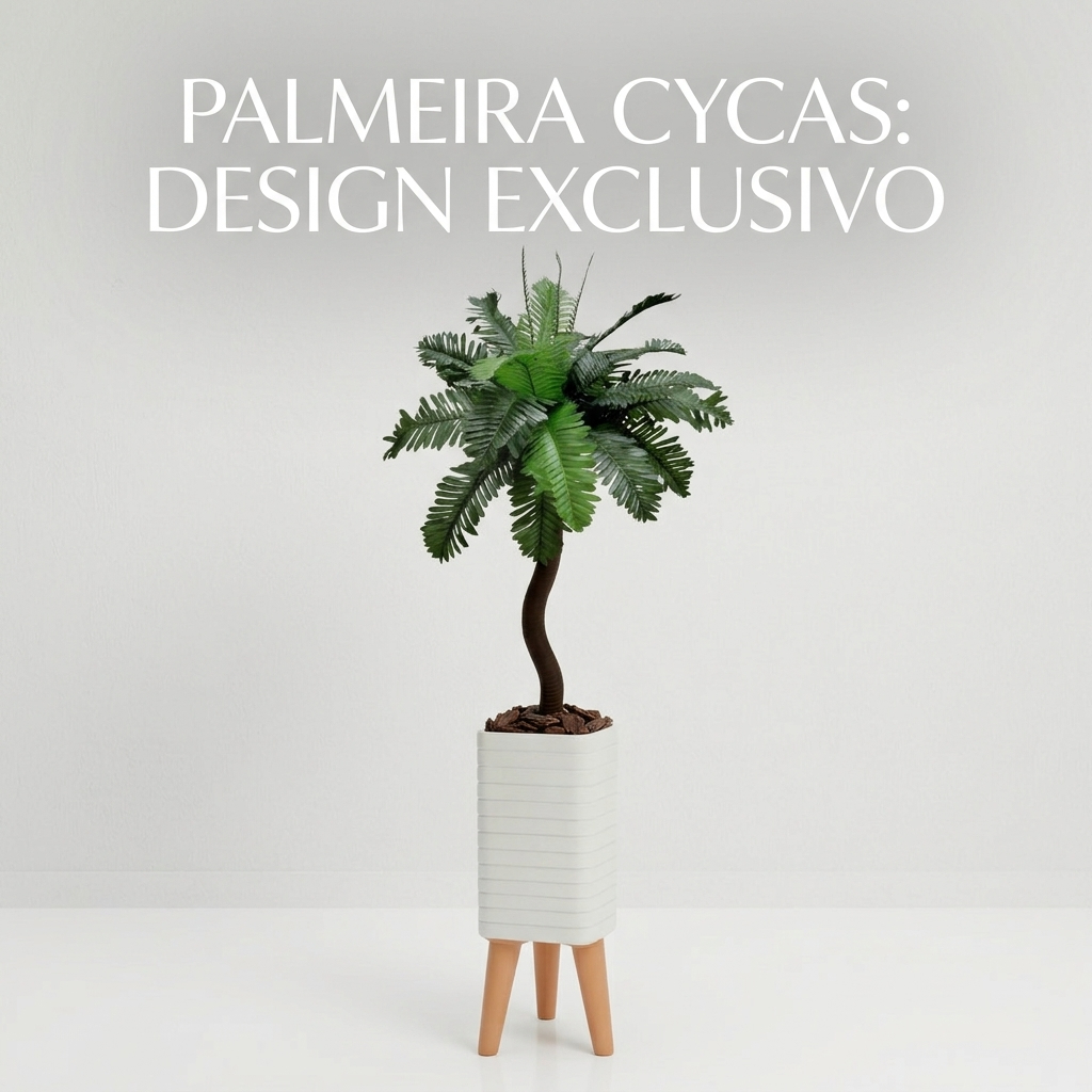 Kit Decorativo Completo 2 Folhagem Artificial C/ Vaso Design Moderno Decoração Para Sala