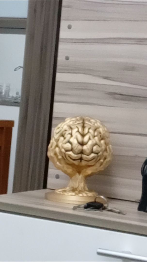 Cérebro humano decoração cor ouro velho