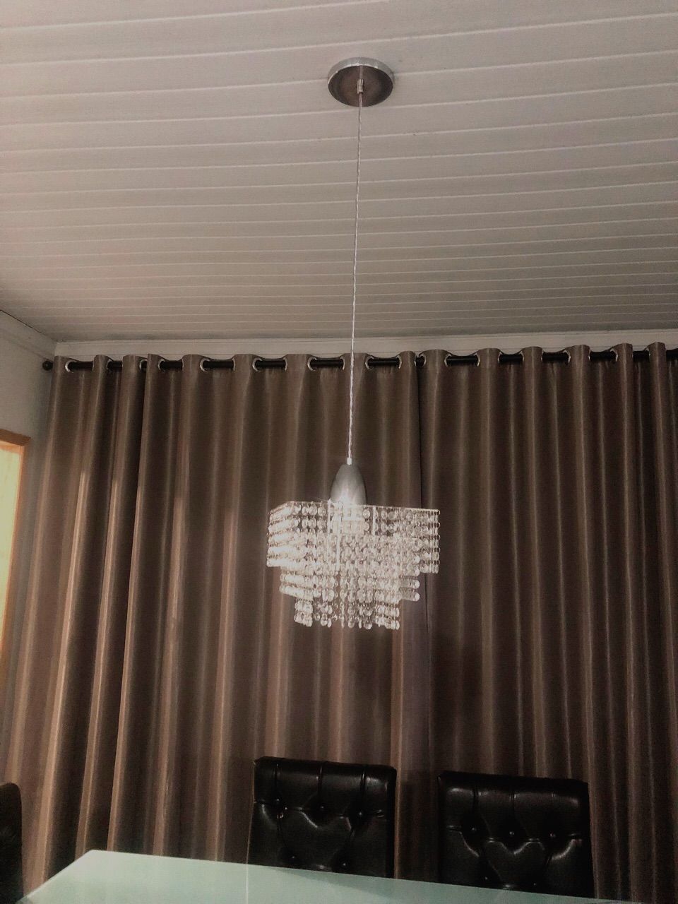 Lustre Pendente Cristal Acrílico 03 Placas Quadrado Promoção