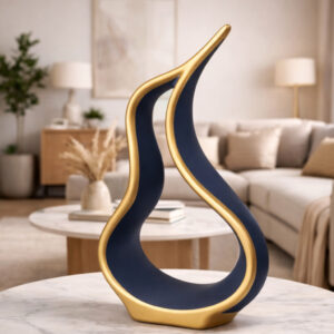 Enfeite Vaso Pinguim Ceramica Decoração Rack Sala Estante Aparador - Azul