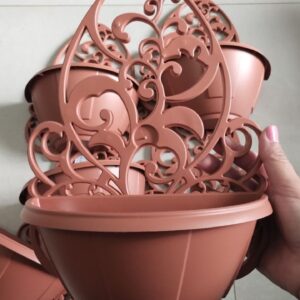 Kit 5 Vasos Arandelas Com Suporte Para Flores Suculentas E Plantas Vaso Meia Lua Para Parede
