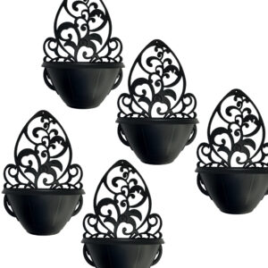 Kit 5 Vasos Arandelas Com Suporte Para Flores Suculentas E Plantas Vaso Meia Lua Para Parede