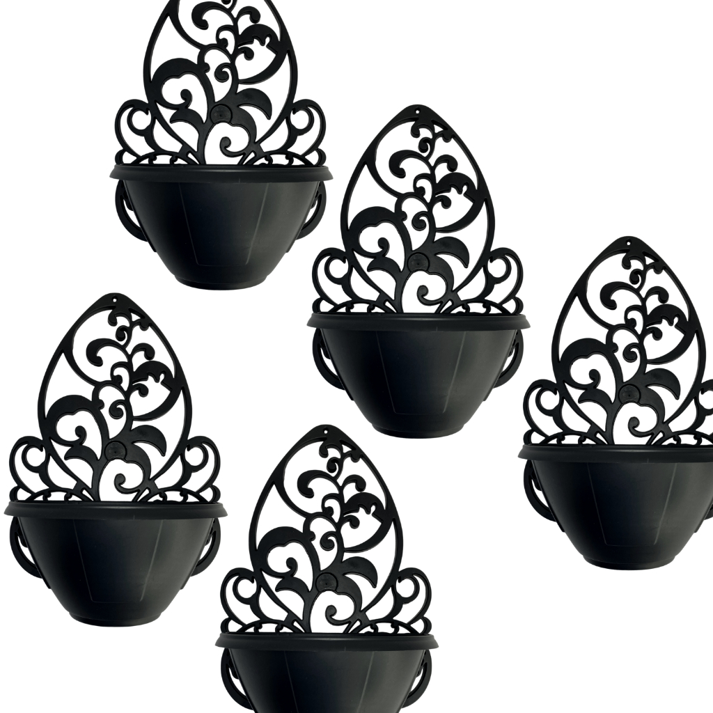 Kit 5 Vasos Arandelas Com Suporte Para Flores Suculentas E Plantas Vaso Meia Lua Para Parede