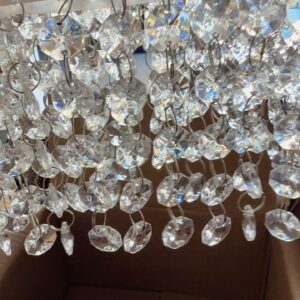 Lustre Pendente Cristal Acrílico 03 Placas Quadrado Promoção