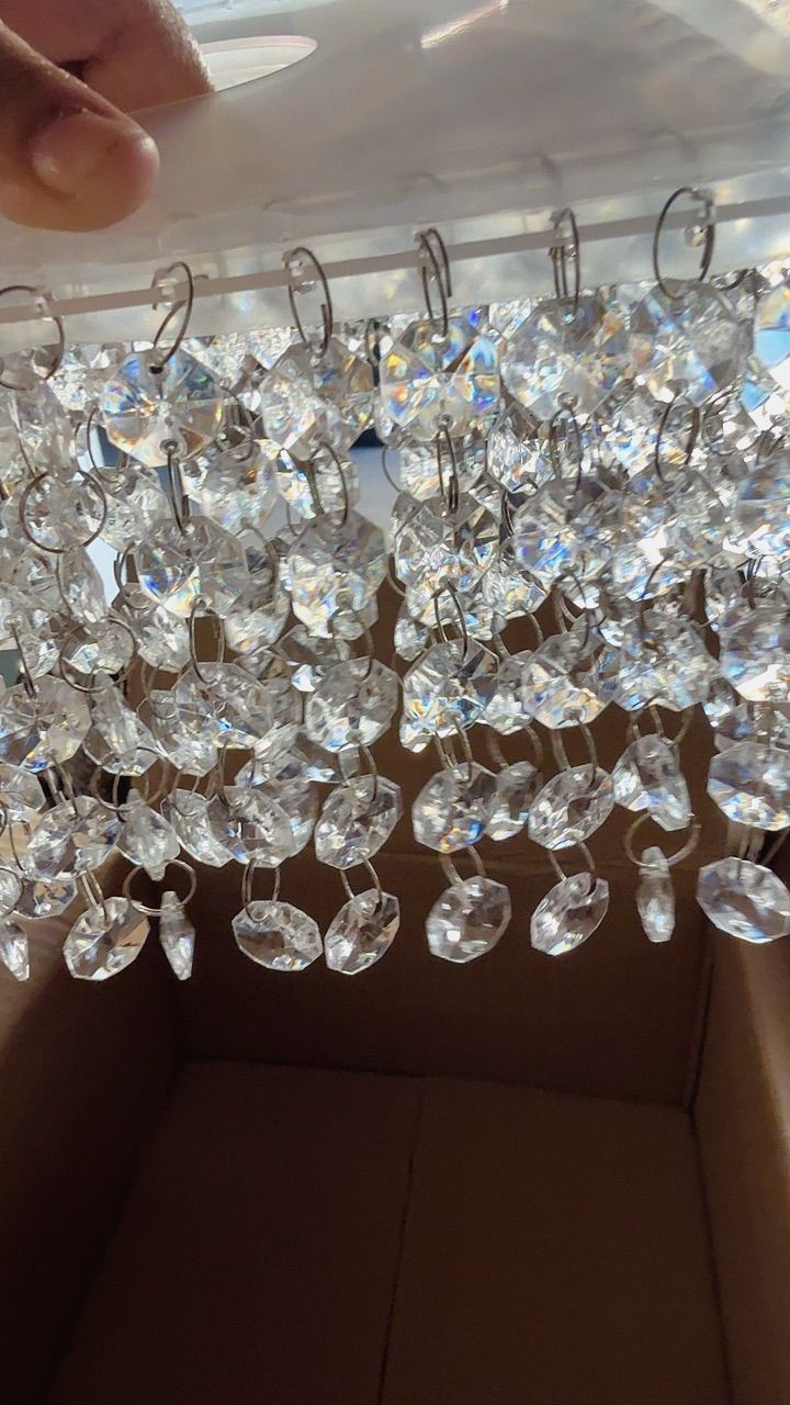 Lustre Pendente Cristal Acrílico 03 Placas Quadrado Promoção