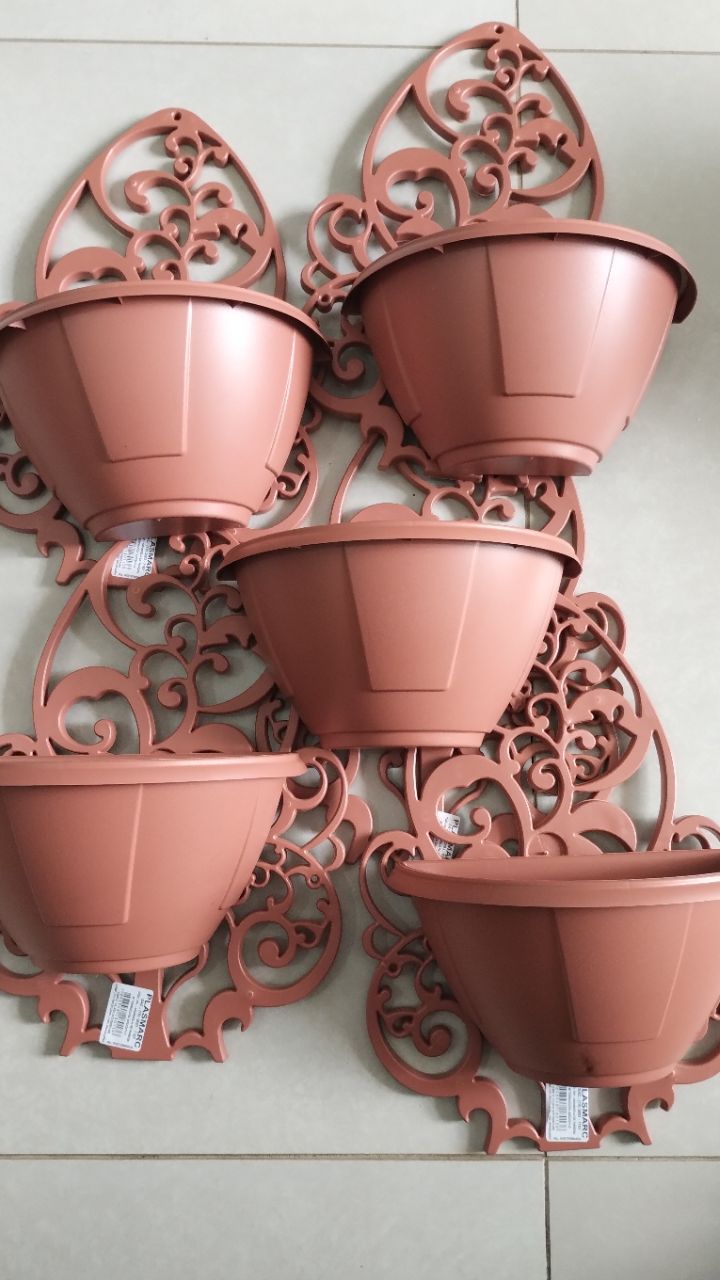 Kit 5 Vasos Arandelas Com Suporte Para Flores Suculentas E Plantas Vaso Meia Lua Para Parede
