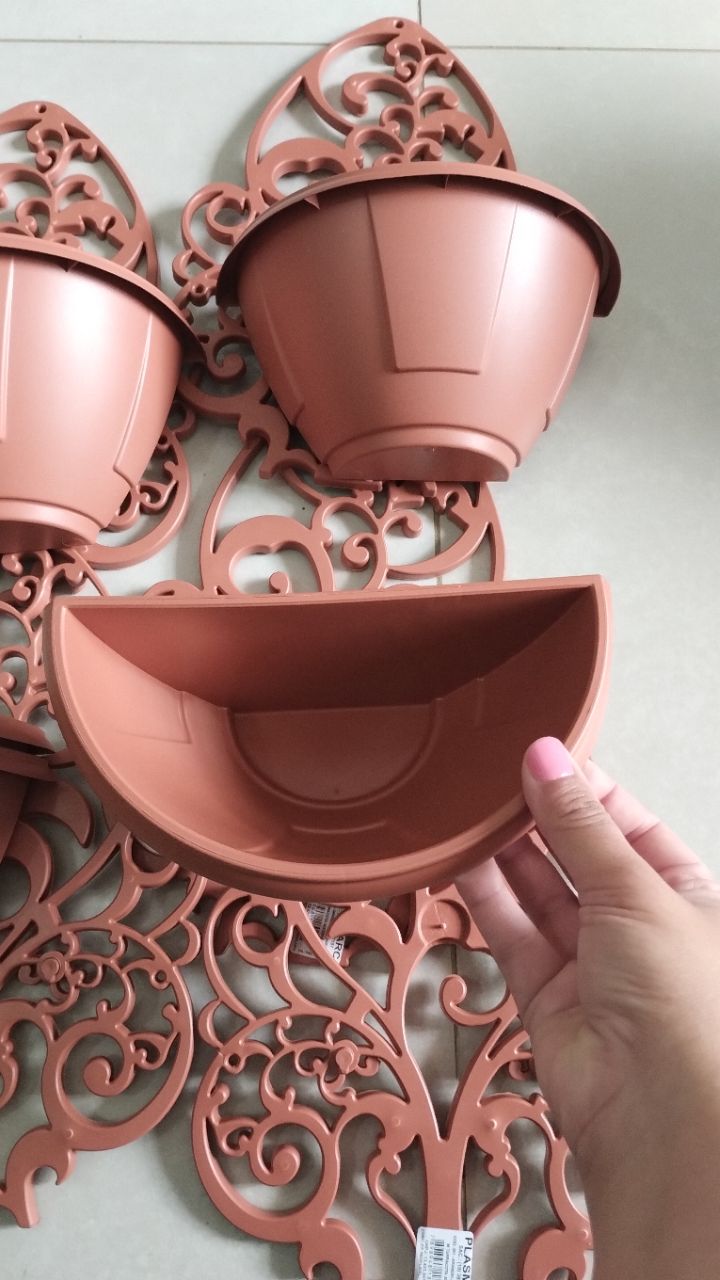 Kit 5 Vasos Arandelas Com Suporte Para Flores Suculentas E Plantas Vaso Meia Lua Para Parede
